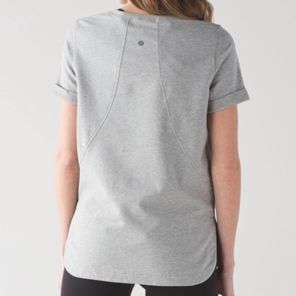 Lululemon All Time Tee Heathered Gray Size 4 - Picture 9 of 13